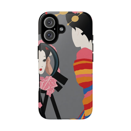 Geisha Mirror Phone Case – Elegant Reflection & Timeless Beauty