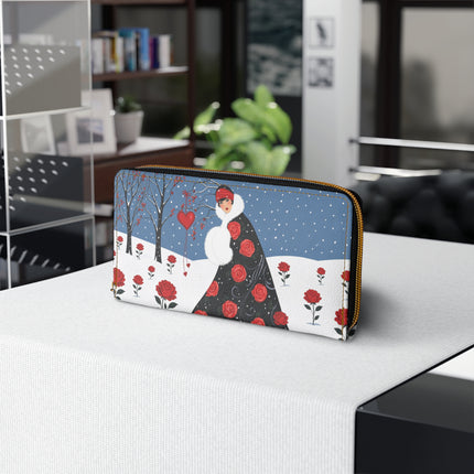 🌹❄️ The Winter Rose Reverie Wallet – Art Deco Winter Romance