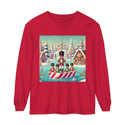 Nutcracker Candy-Striped Adventure Unisex Garment-dyed Long Sleeve T-Shirt