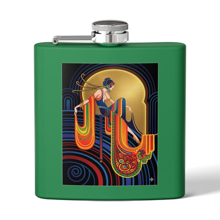 Art Deco Muse Flask – Golden Radiance & Elegant Poise