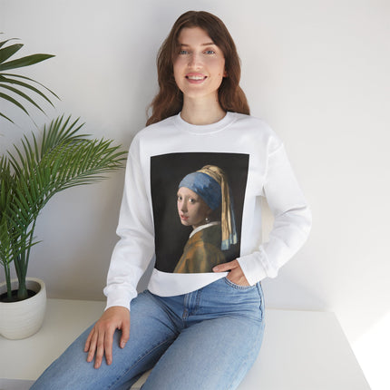 Girl with a Pearl Earring by Johannes Vermeer Heavy Blend™ Crewneck Sweatshirt