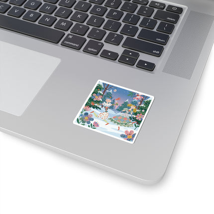 🎭🎄 The Christmas Harlequin Dance Kiss-Cut Sticker – Whimsical Holiday Fantasy