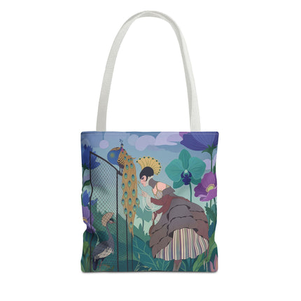 🦚🌸 The Lady Of The Peacock Garden Tote Bag – Art Deco Floral Fantasy