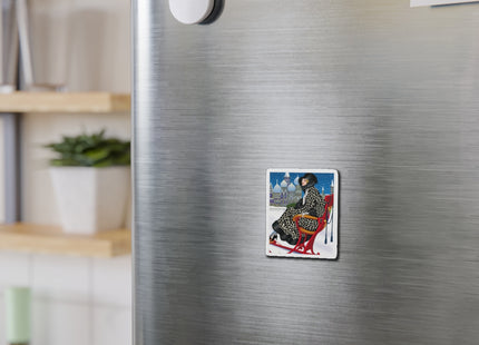 Elegant Winter Woman in Sleigh Die-Cut Magnets (5 Sizes)