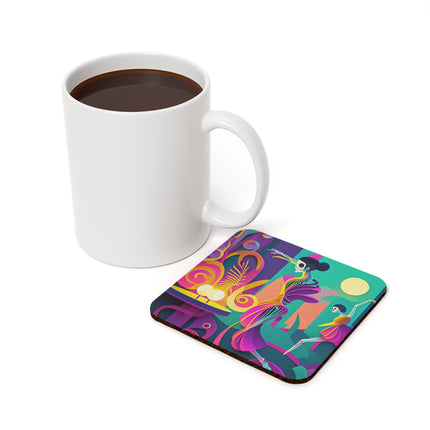 Dance of the Skeleton Ballerinas Cork Back Coaster