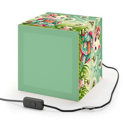 🌾🌼 Geisha Kitten and the Dandelion Wish Light Cube Lamp – Gentle Wishes & Quiet Wonder