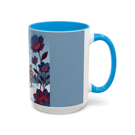 🎁🌺 The Christmas Gift Garden Stroll Colorful Mug – Art Deco Holiday Fantasy