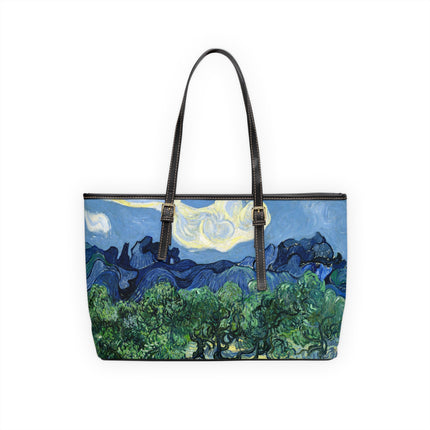 Olive Trees by Vincent Van Gogh PU Leather Shoulder Bag