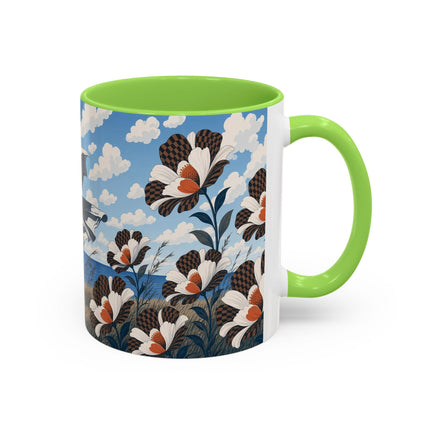 🌊🌼 The Windswept Seaside Promenade Colorful Mug – Art Deco Coastal Elegance