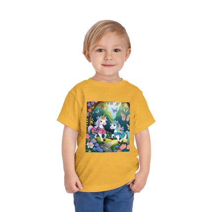 Baby Unicorns and Fluttering Butterflies Toddler Short Sleeve Tee