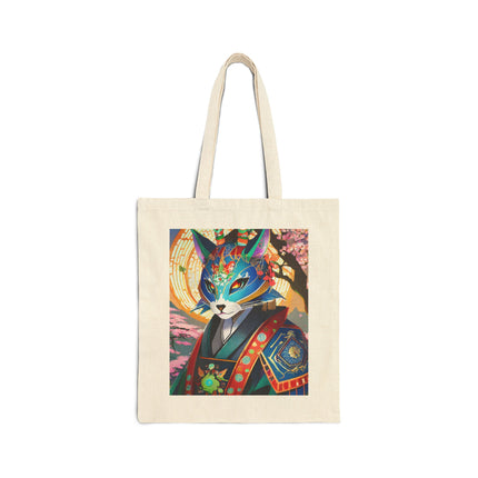 Cyberpunk Samurai Cotton Canvas Tote Bag