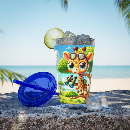 Giraffe Lookout Sunsplash Tumbler with Straw, 16oz