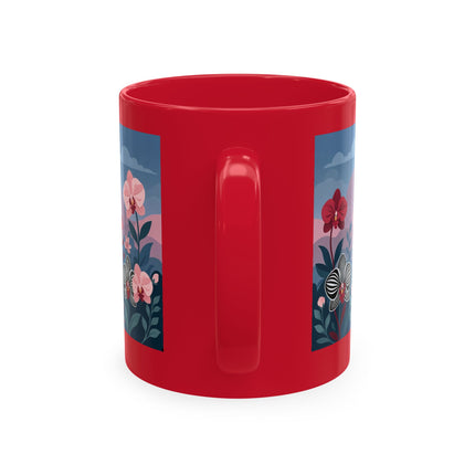 🖤🌸 The Lady Of The Striped Orchid Garden Ceramic Mug – Art Deco Fashion Elegance