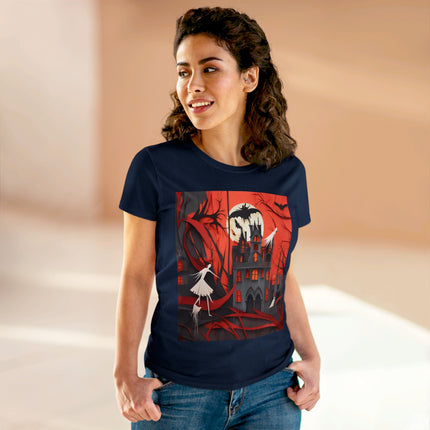 Halloween Night Scene Women's Midweight Cotton Tee