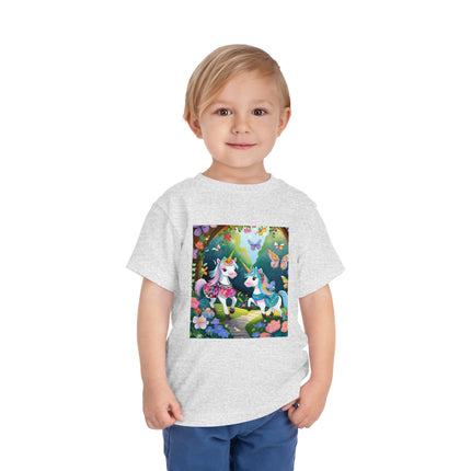 Baby Unicorns and Fluttering Butterflies Toddler Short Sleeve Tee