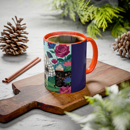 The Lady Of The Lotus Garden Colorful Mugs – Art Deco Botanical Elegance