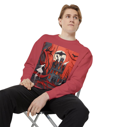 Halloween Night Scene Unisex Garment-Dyed Sweatshirt
