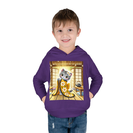 Playful Kitten in the Tea Room Toddler Pullover Fleece Hoodie