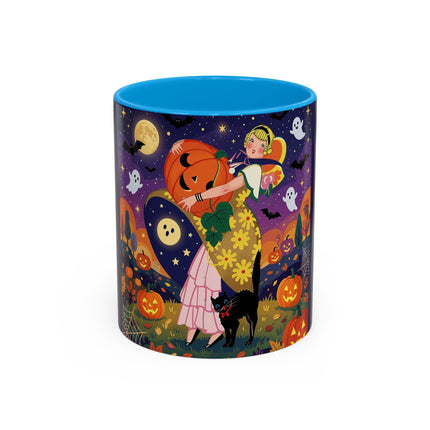 🎃🐈‍⬛ The Pumpkin Moon Embrace Colorful Mug – Whimsical Halloween Charm