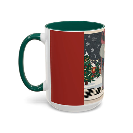 ❄️✨ The Winter Couture Promenade Colorful Mug – Art Deco Holiday Elegance