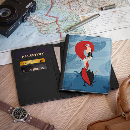 Siren of the Waves Passport Cover – Dynamic Strength & Oceanic Drama