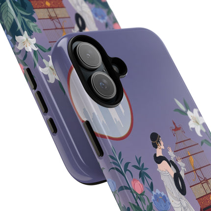 🌸🐦 The Lady Of The Garden Birdcage Phone Case – Art Deco Floral Elegance