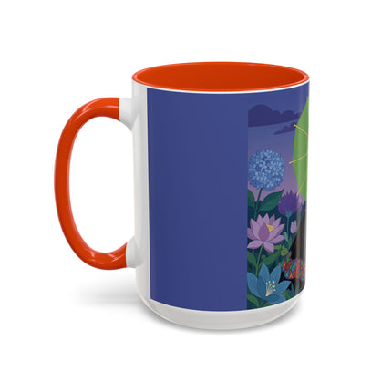The Lady Of The Moonlit Needlework Colorful Mugs – Art Deco Crafting Elegance