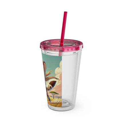 Swift Cheetah Sunsplash Tumbler with Straw, 16oz