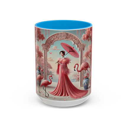 Petals, Porcelain, and Flamingos Colorful Mugs (11oz, 15oz)