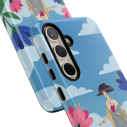 🌸🎩 The Lady Of The Grand Flower Garden Phone Case – Art Deco Fashion Illustration