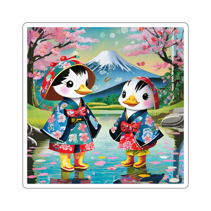 Rainy Day Ducks Kiss-Cut Stickers (4 Sizes)