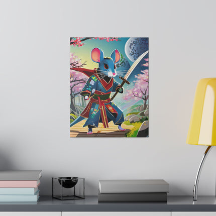Cyber Samurai Rat Matte Canvas, Stretched, 0.75"