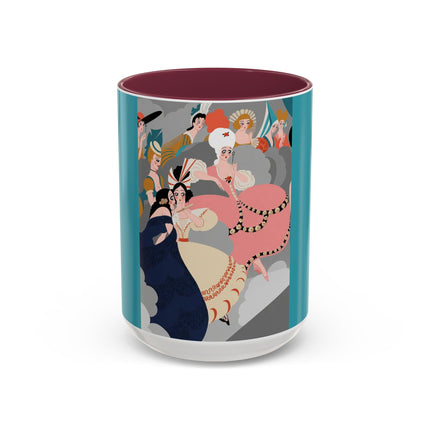 Celestial Masquerade Colorful Mugs – Theatrical Elegance & Floating Whimsy