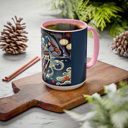 Skeleton Kabuki Performer Colorful Mugs (11oz, 15oz)