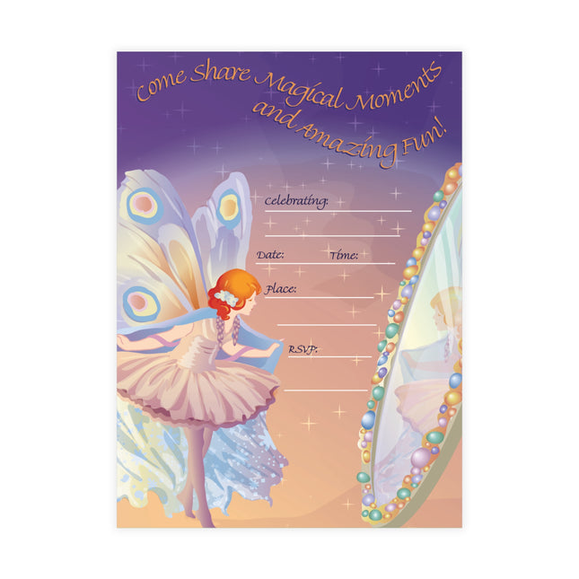 A Fairy's Enchanted Celebration Party Invitation! Bundles of 10, 30, 50 Pieces Available (envelopes included)