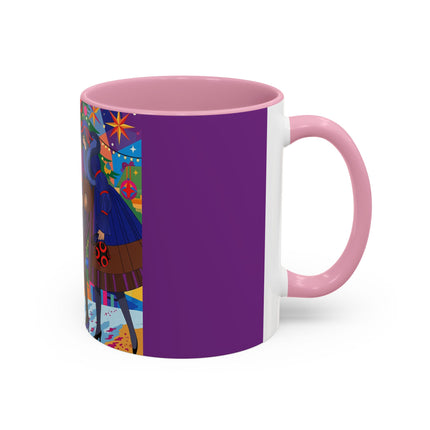 🎄✨ Christmas Among The Twinkling Trees Colorful Mug – Art Deco Holiday Fantasy