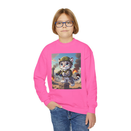 Snow Leopard Lookout Youth Crewneck Sweatshirt – Courage, Curiosity & High-Altitude Adventure