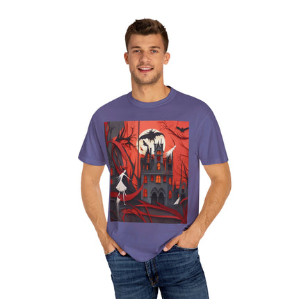 Halloween Night Scene Unisex Garment-Dyed T-shirt