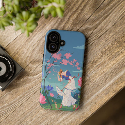 🌸☂️ The Lady Of The Falling Blossoms Phone Case – Art Deco Garden Whimsy