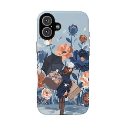 ☂️🌺 The Lady Of The Traveling Garden Phone Case – Art Deco Floral Adventure