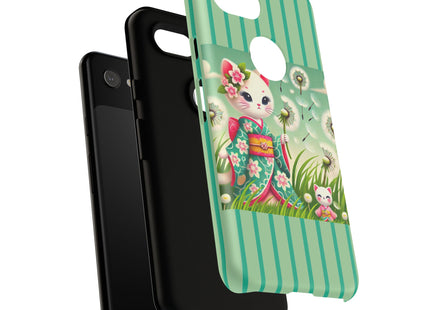 Geisha Kitten and the Dandelion Phone Cases