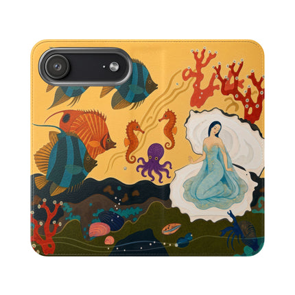 🐚🌊 The Lady Of The Enchanted Pearl Flip Case – Art Deco Undersea Fantasy