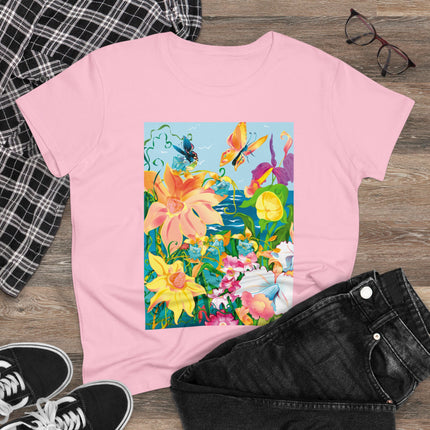 Blooming Paradise Women's Midweight Cotton Tee