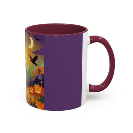 🌙🎃 The Scarecrow Of Haunted Hollow Colorful Mug – Whimsical Halloween Mystery