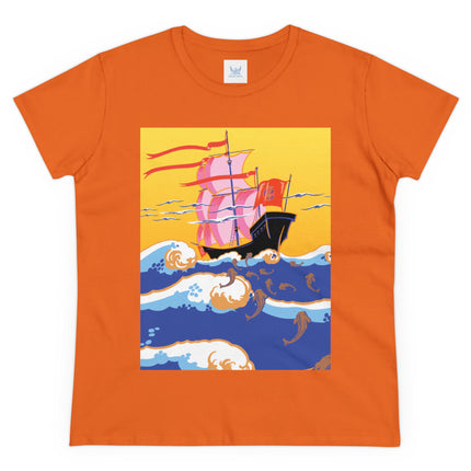 Golden Seas and Whimsical Dreams Women's Midweight Cotton Tee
