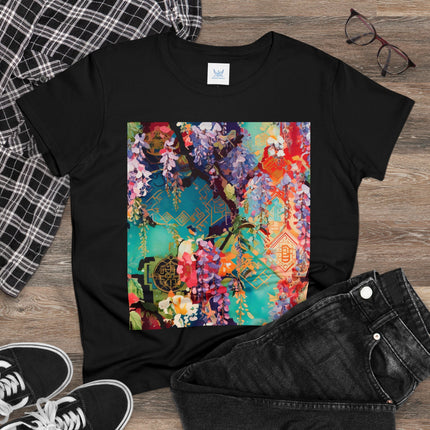 Golden Wisteria Symphony Women's Midweight Cotton Tee