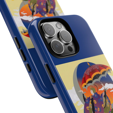 Parasol Sunset Geisha Phone Case – Elegant Twilight Grace