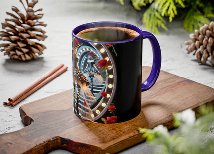 Halloween Witch Through the Mirror Colorful Mugs (11oz, 15oz)