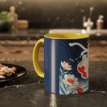 ❄️⛸️ The Winter Skater’s Flight Colorful Mug – Art Deco Floral Fantasy
