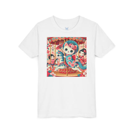 Geisha Kitten's Enchanted Carousel Ride Youth Short Sleeve Tee